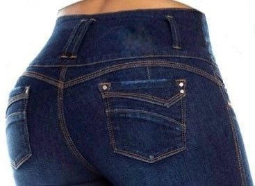 Gabriela Push Up Jeans - High Waisted - Dark Blue